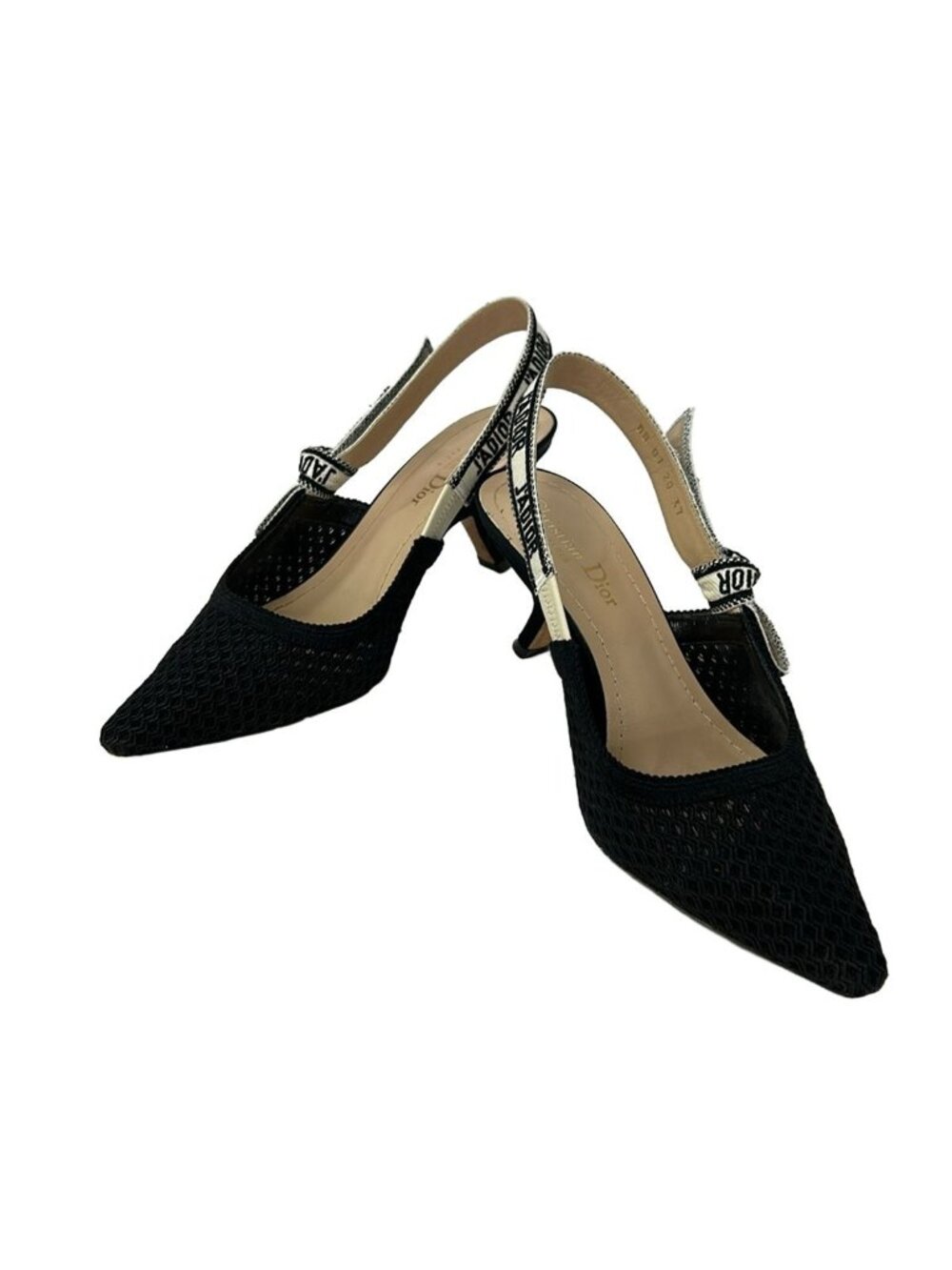Dior Sandals 37 D Black Ivory Ribbon J'adior - Picture 2 of 7